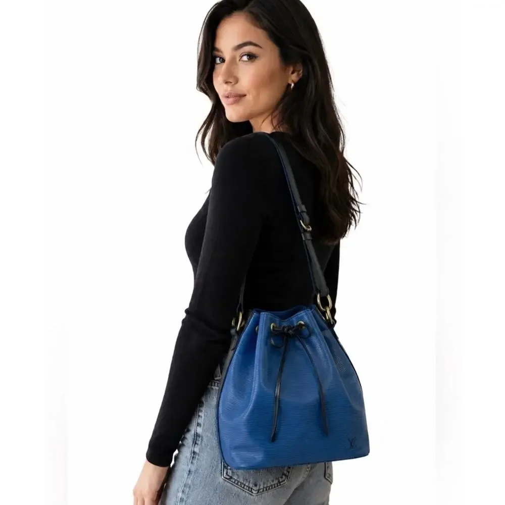 Louis Vuitton Blue Epi Leather Crossbody with Black Trim